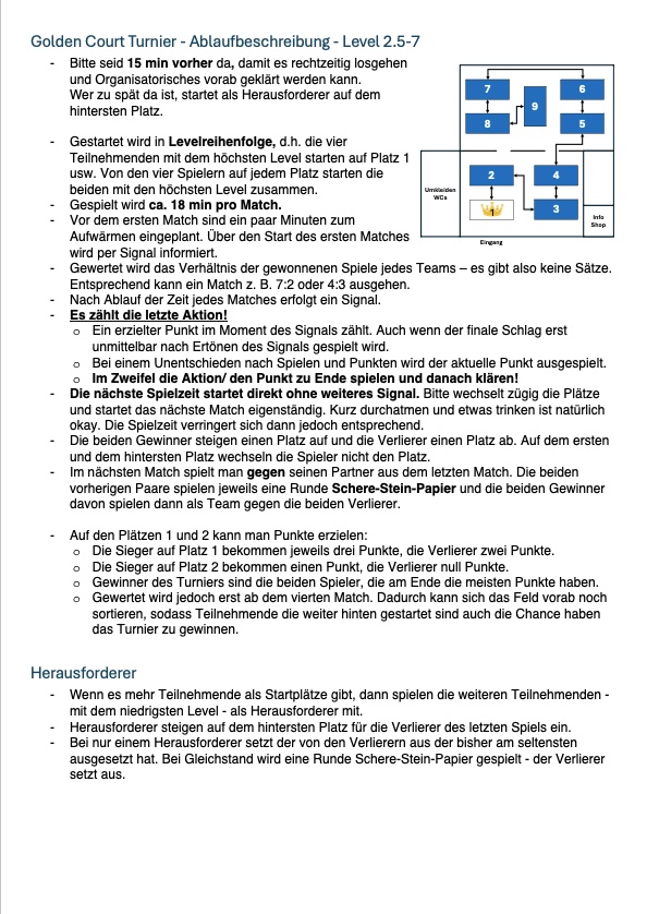 Logo 9 Uhr - Golden Court Turnier (Level 2.5-7)